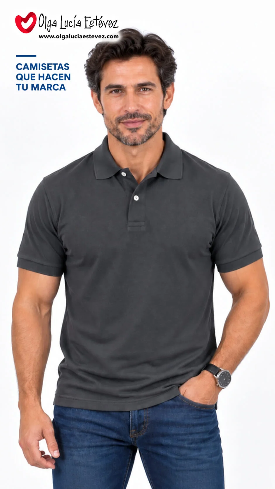Camiseta polo corporativa color negro cross en algodón para identidad visual y dotación empresarial en Bogotá