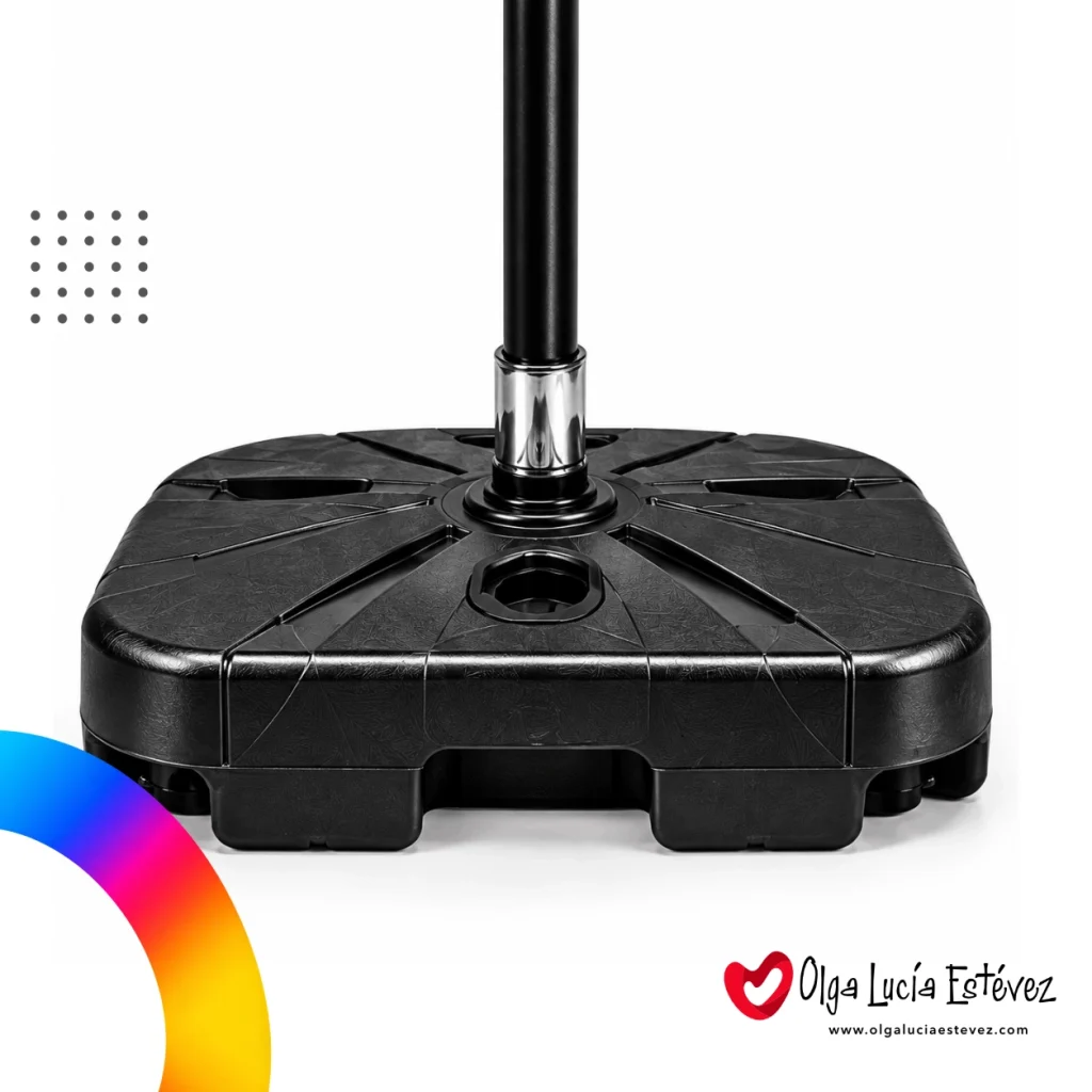Base de tanque rellenable con rotor giratorio para banderas publicitarias de exterior